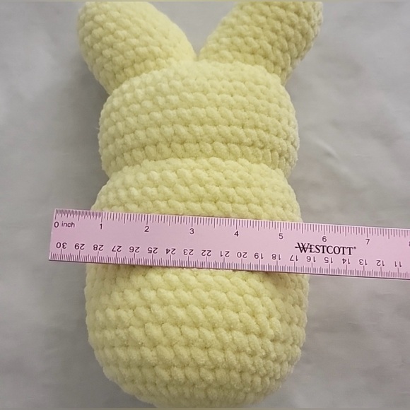 Handmade Crotchet Yellow Plush Peep Bunny - Picture 5 of 6